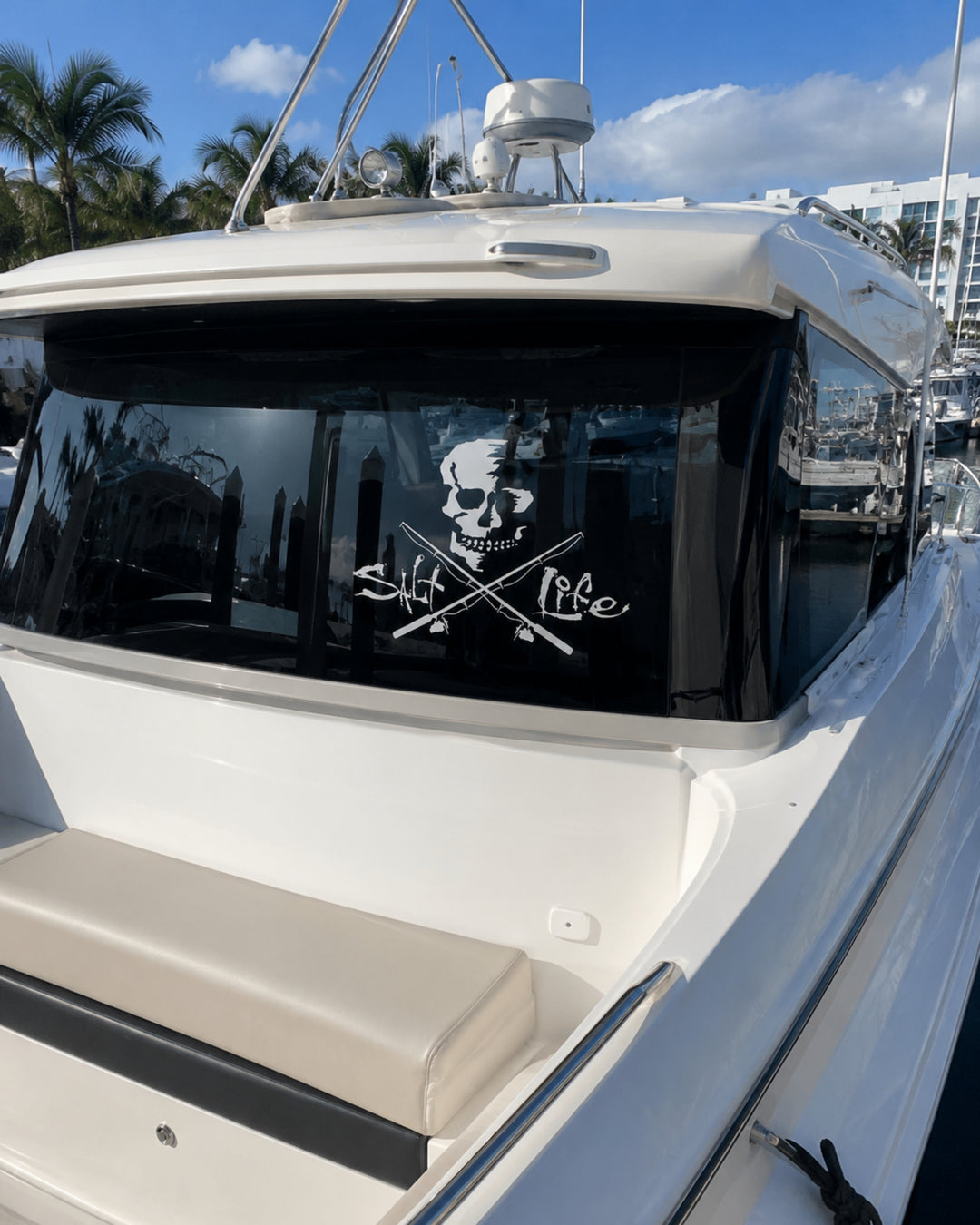Skull and Poles Large Decal