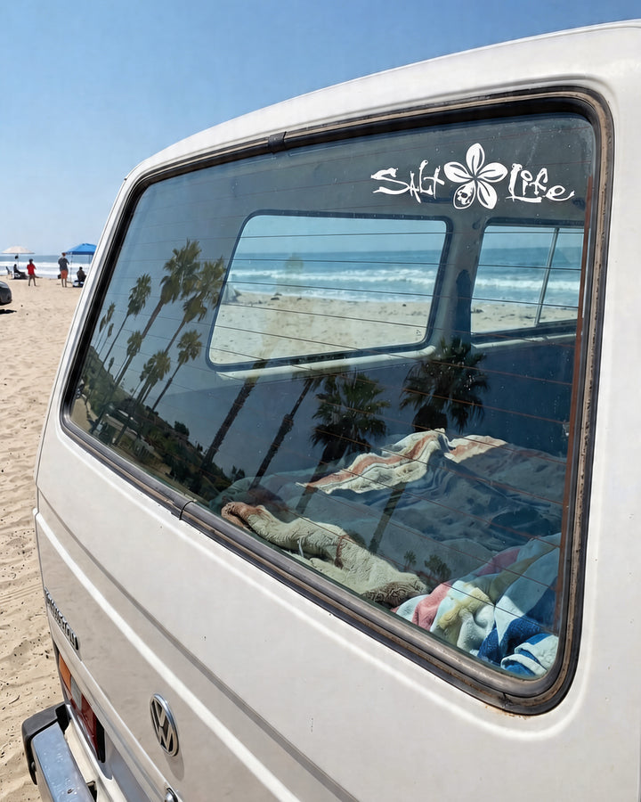 Salt Life Signature Plumeria Medium Decal