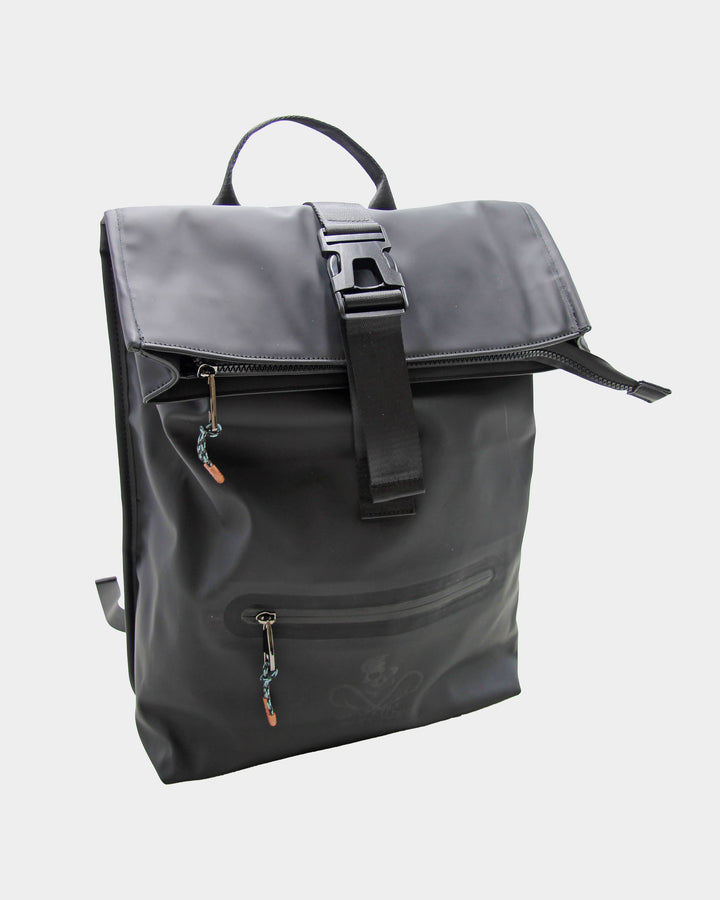 Hamelin Coated Fabric Backpack With Front Zip Pocket And Clip