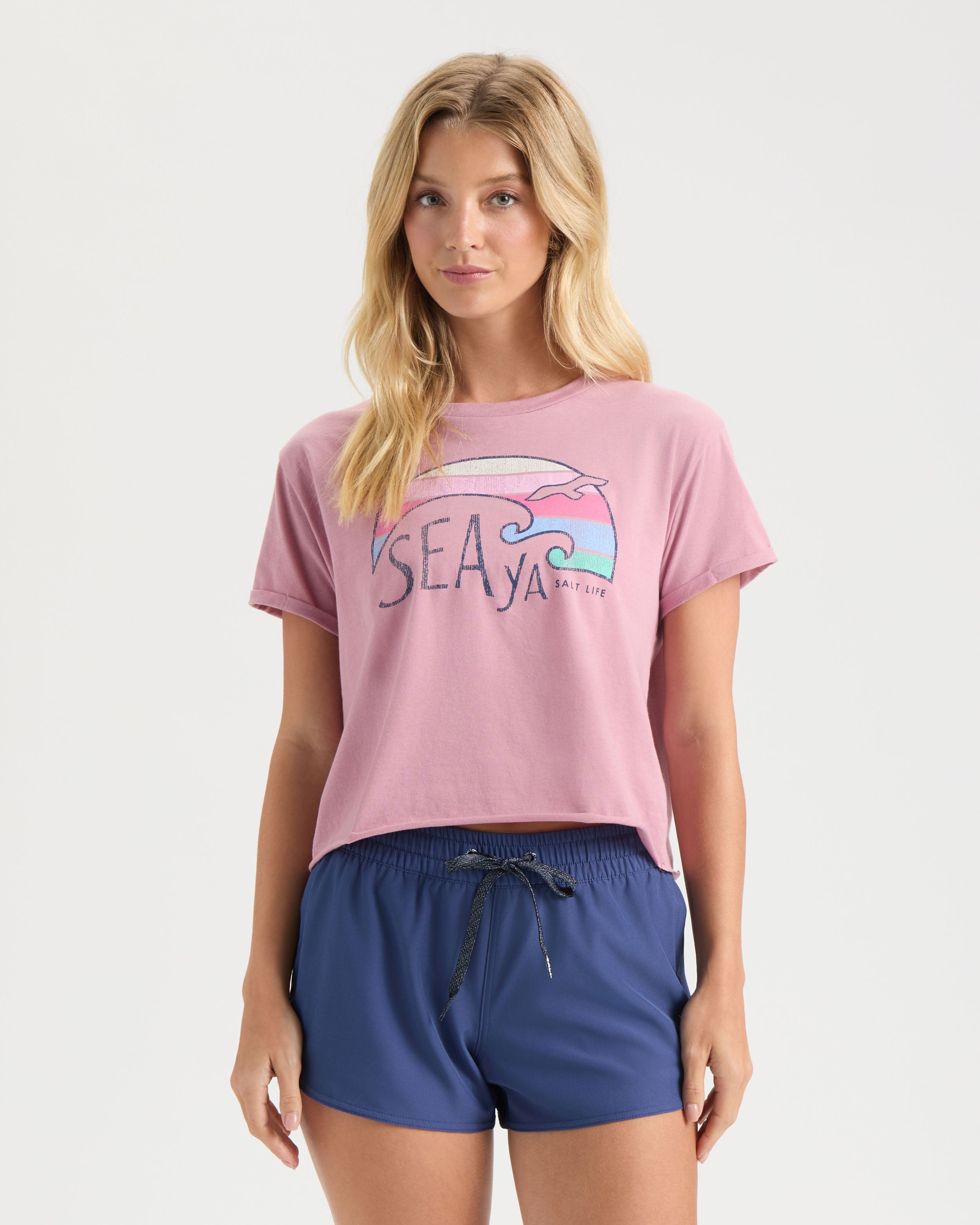 そるてぃーや Women's Sea Ya Cropped Tee