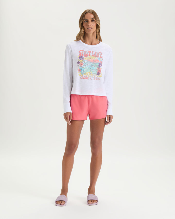 Women’s Sunrise Vibes Crew Neck Cropped Shirt