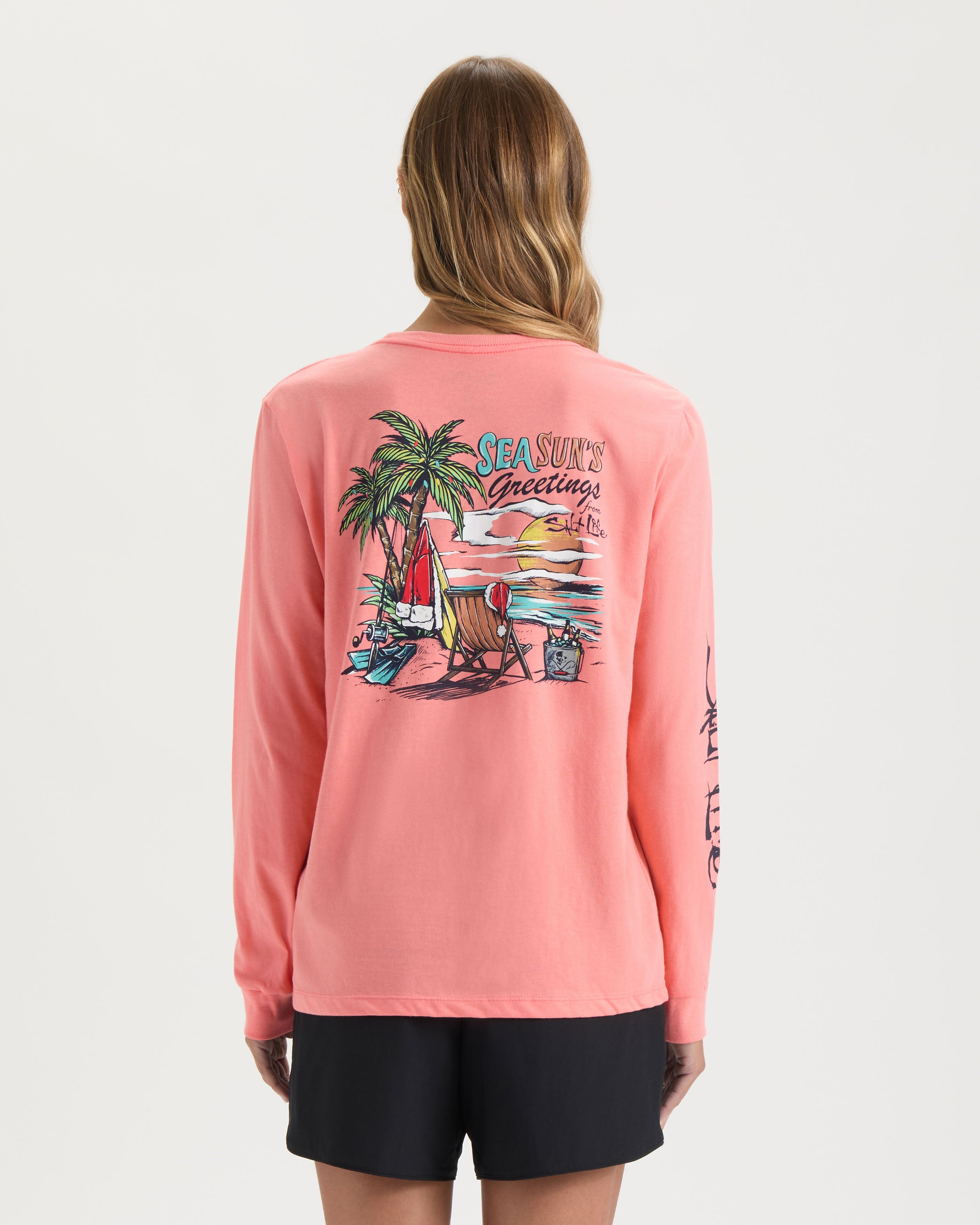 SALSATION サルセーション シャツ XS ライラック Women's Sea Suns Greetings Long Sleeve Shirt