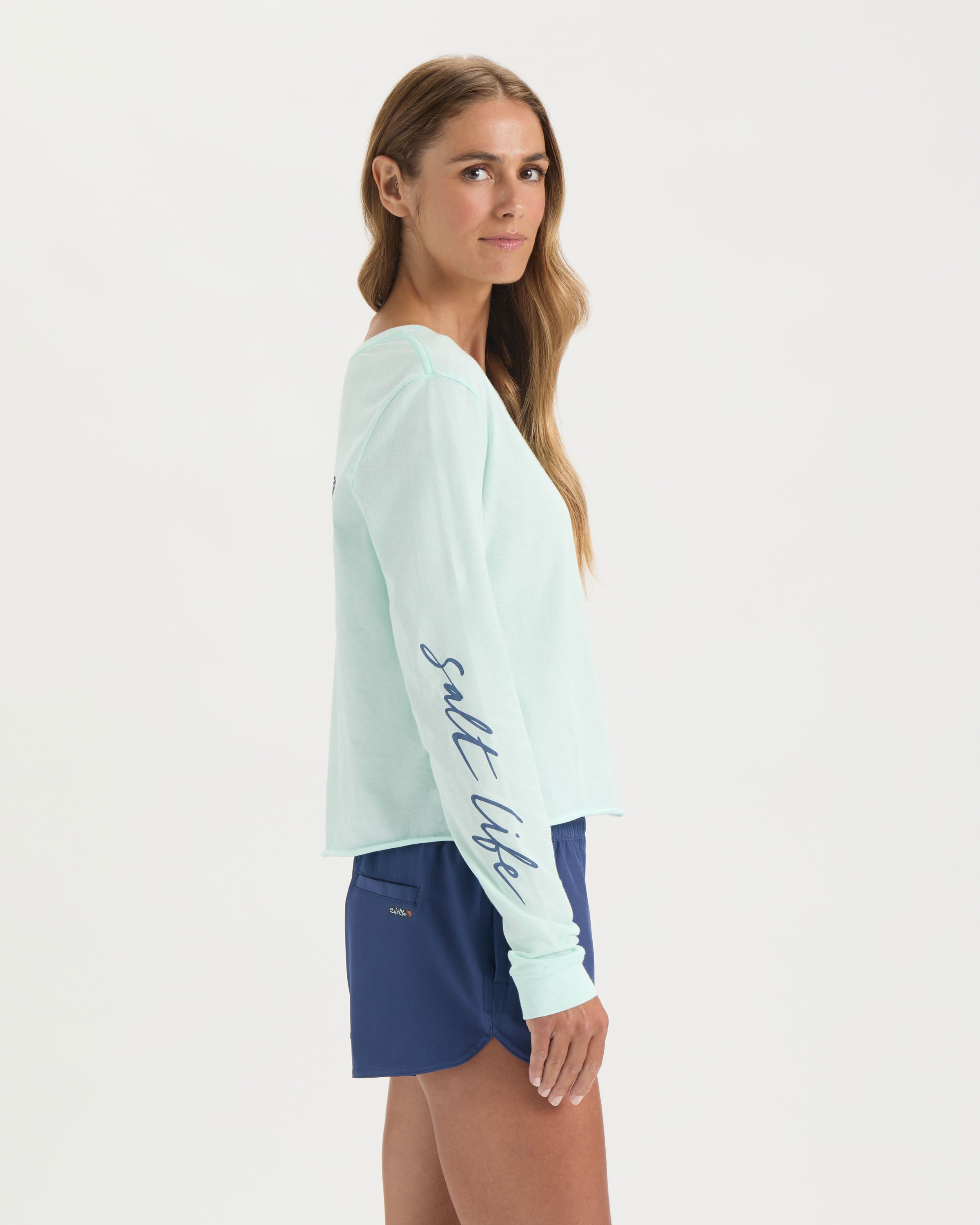 SEA 2024 LIGHT SWEAT CROP TOPS ショートスウェット Women's Sea Cruiser Cropped Long Sleeve Shirt