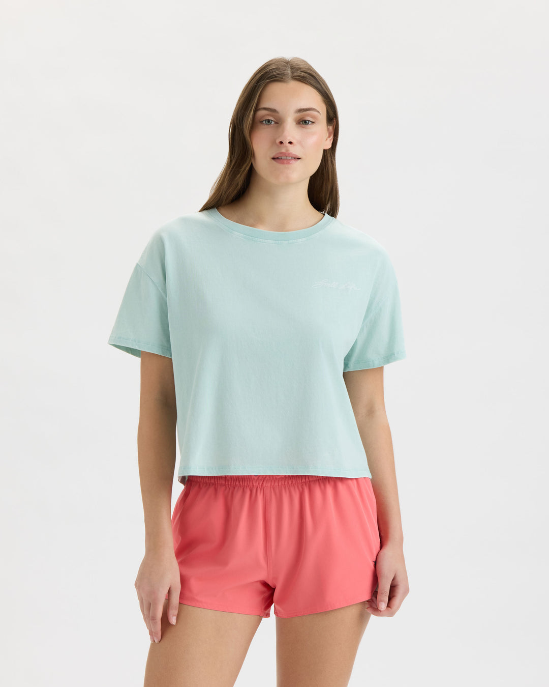 Women’s Beach Turtle Cropped Boyfriend Tee