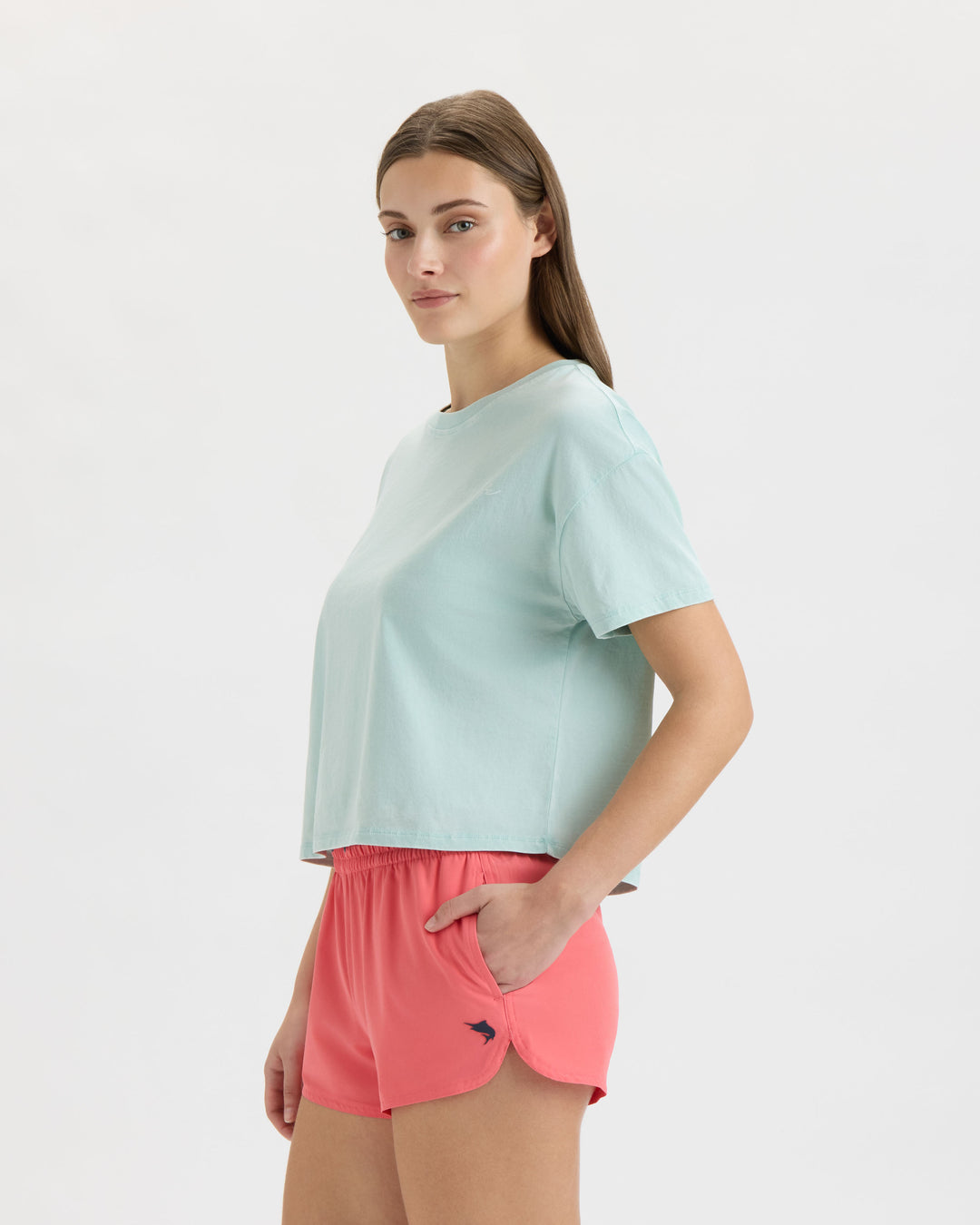 Women’s Beach Turtle Cropped Boyfriend Tee