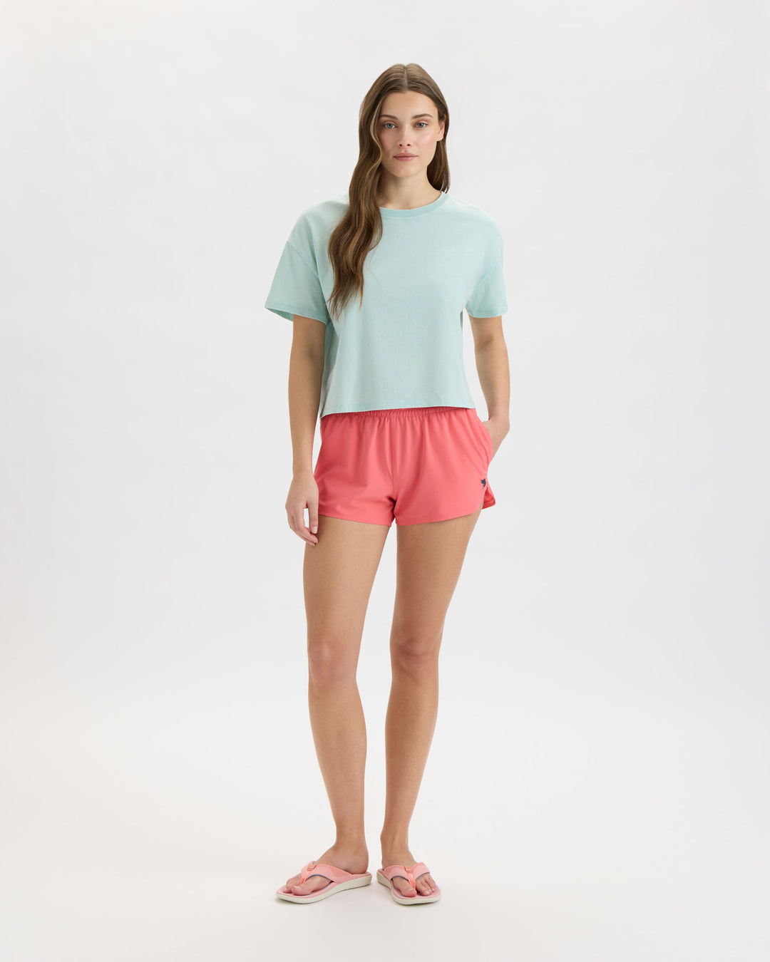 Women’s Beach Turtle Cropped Boyfriend Tee