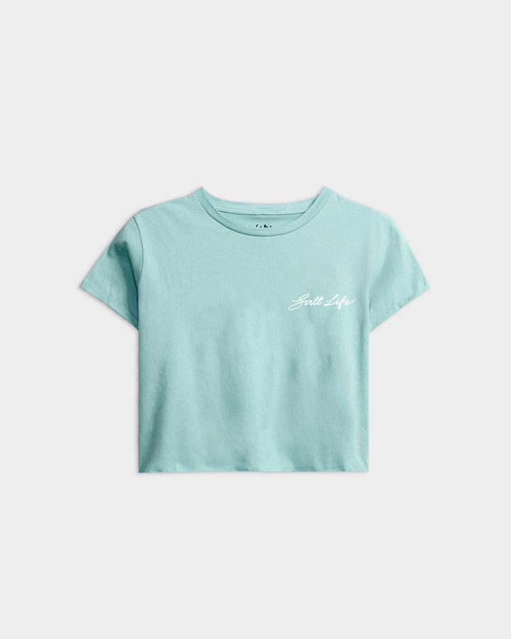 Women’s Beach Turtle Cropped Boyfriend Tee