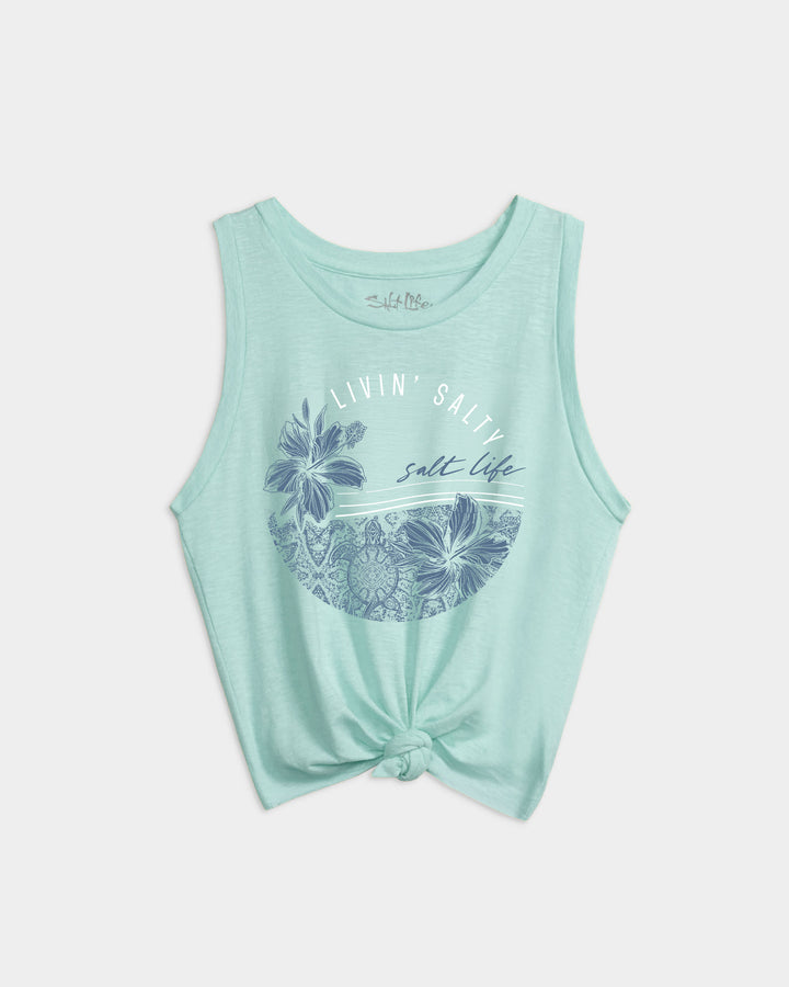 Women’s Tropical Bliss Tie Front Tank Top