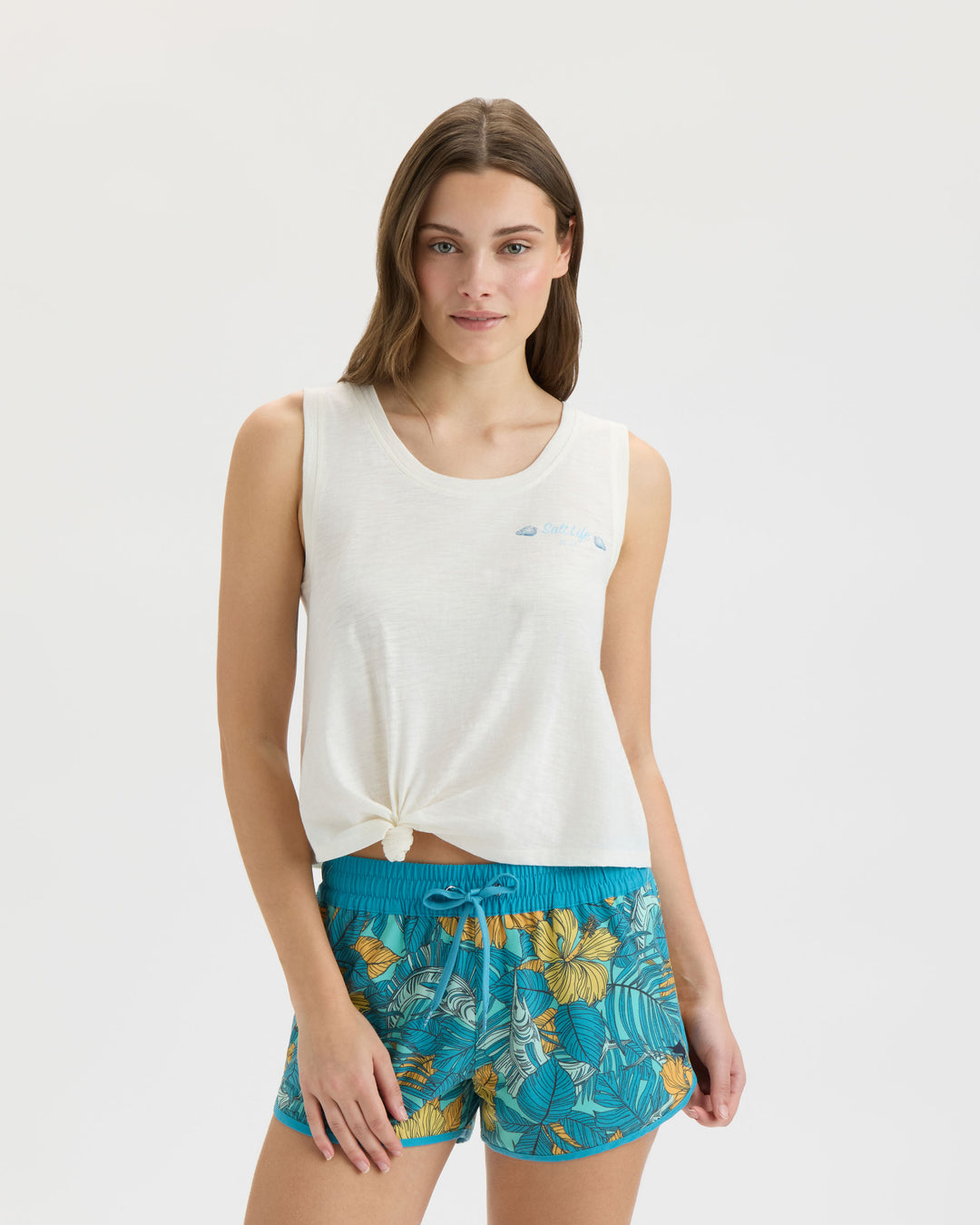 Women’s Aquarium Turtle Tie Front Tank Top