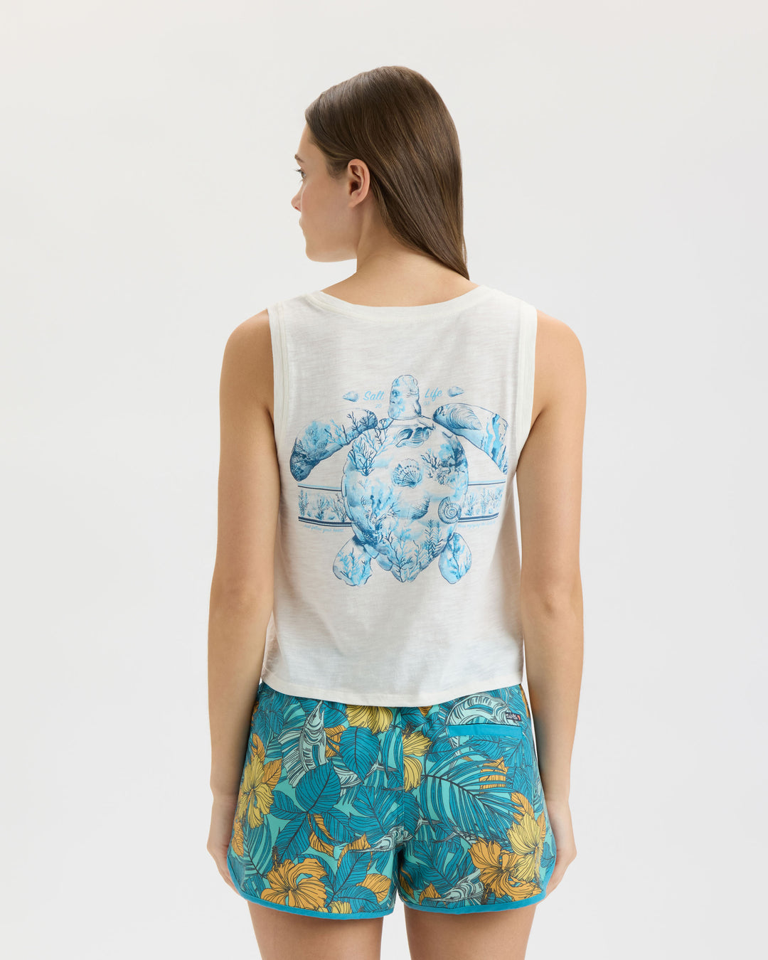 Women’s Aquarium Turtle Tie Front Tank Top