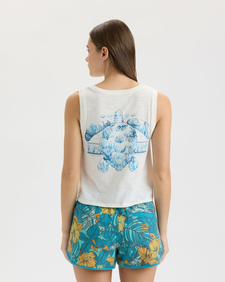 Women’s Aquarium Turtle Tie Front Tank Top
