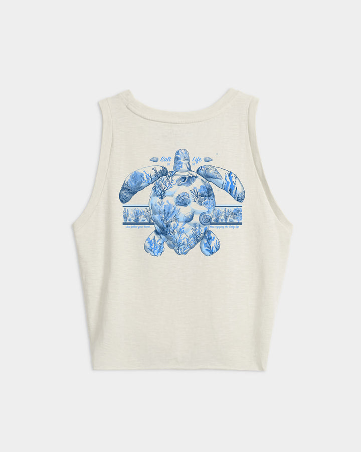 Women’s Aquarium Turtle Tie Front Tank Top