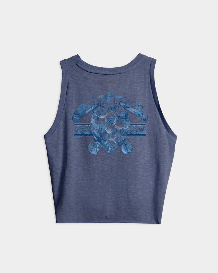 Women’s Aquarium Turtle Tie Front Tank Top
