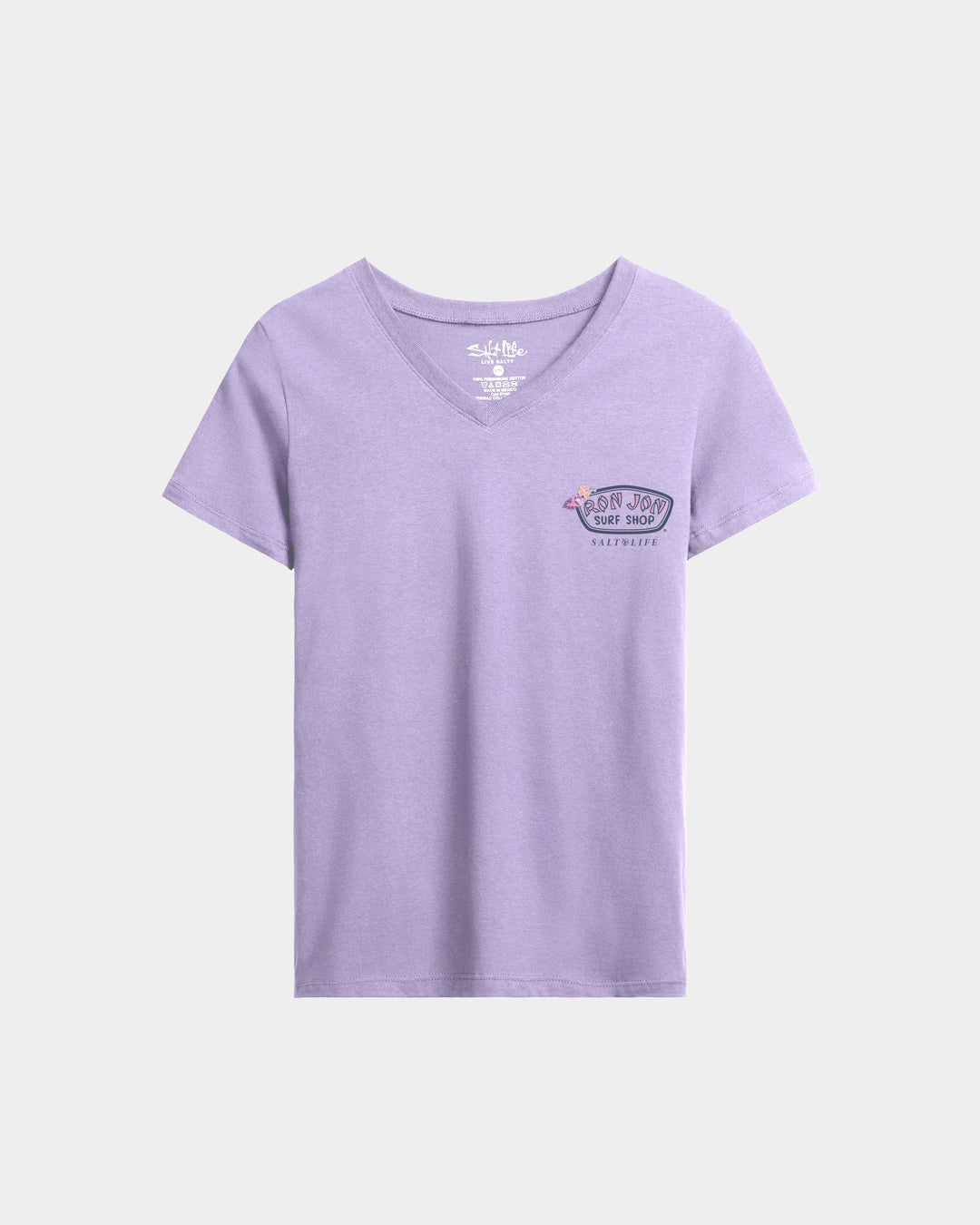 Women’s Salty Marlin Badge V-Neck Short Sleeve Tee