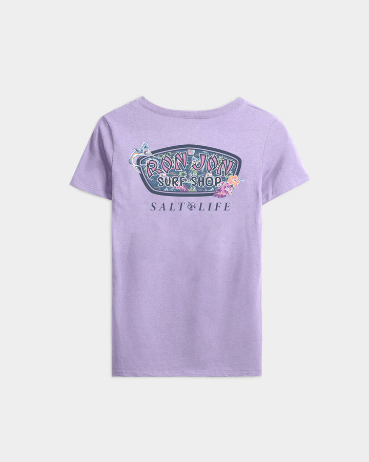 Women’s Salty Marlin Badge V-Neck Short Sleeve Tee