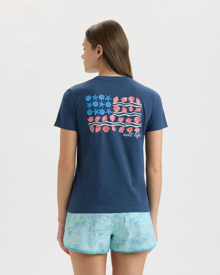 Women’s Shells & Stripes 30’s Tee