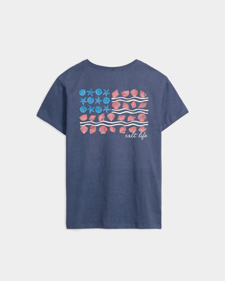 Women’s Shells & Stripes 30’s Tee