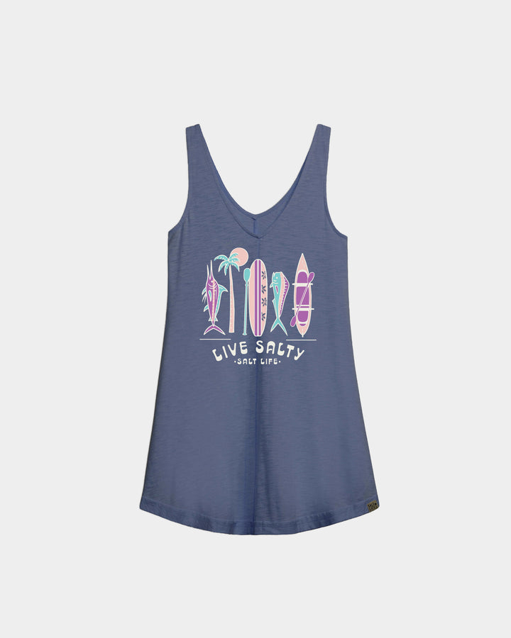 Salt Life - Women’s Surf to Paradise Slub Beach Dress, Indigo