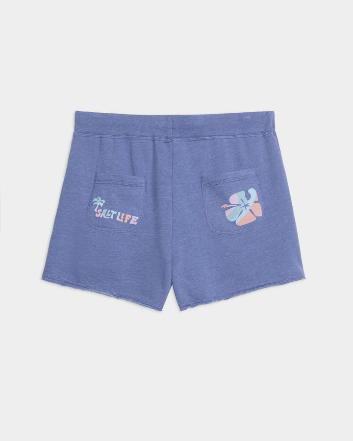 SALTY MIND OCEAN WASHED FLEECE SHORT-418 indigo