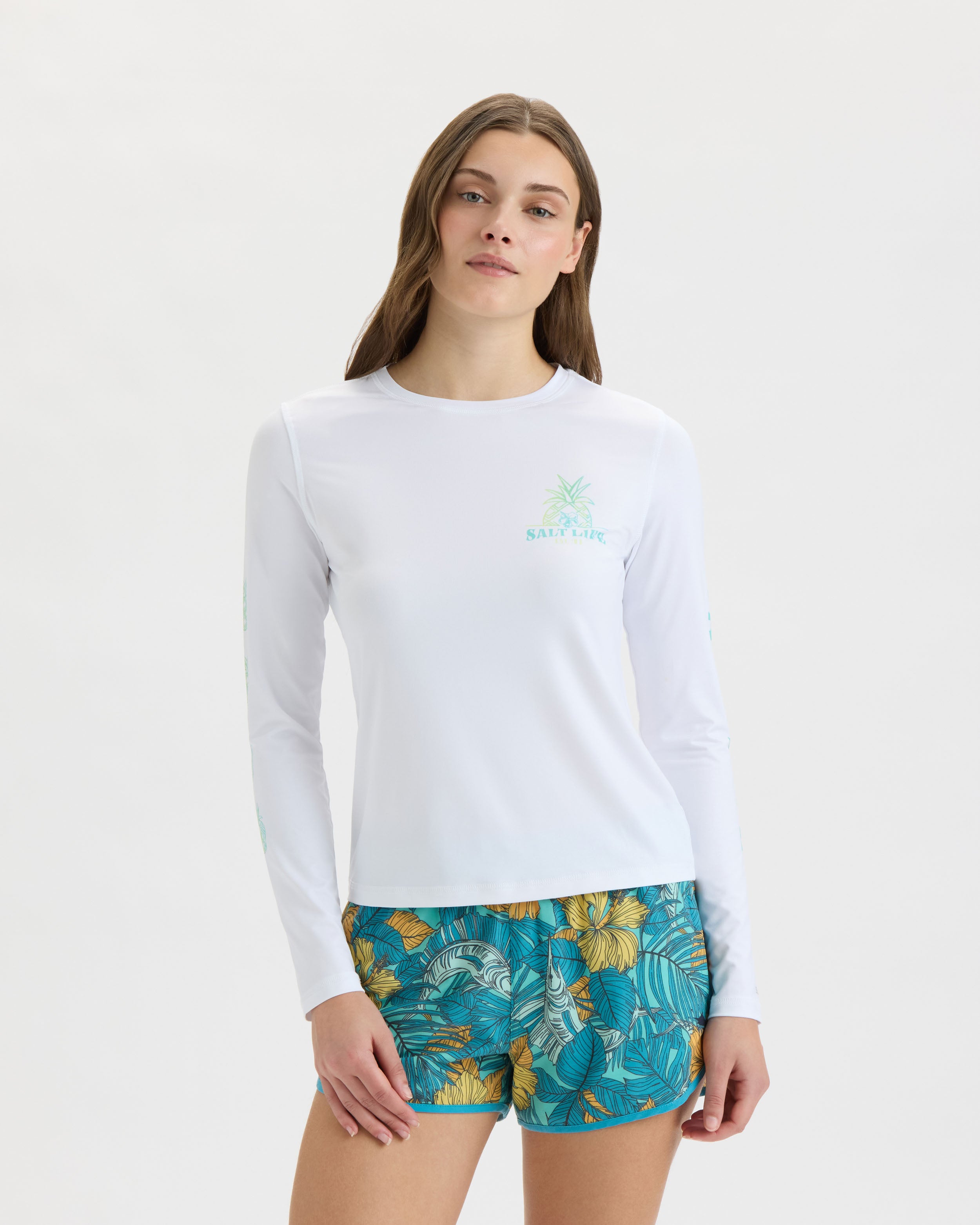 ライオンpalmangels スイムウェア Women's Pineapple Paradise SLX Performance Long Sleeve Tee