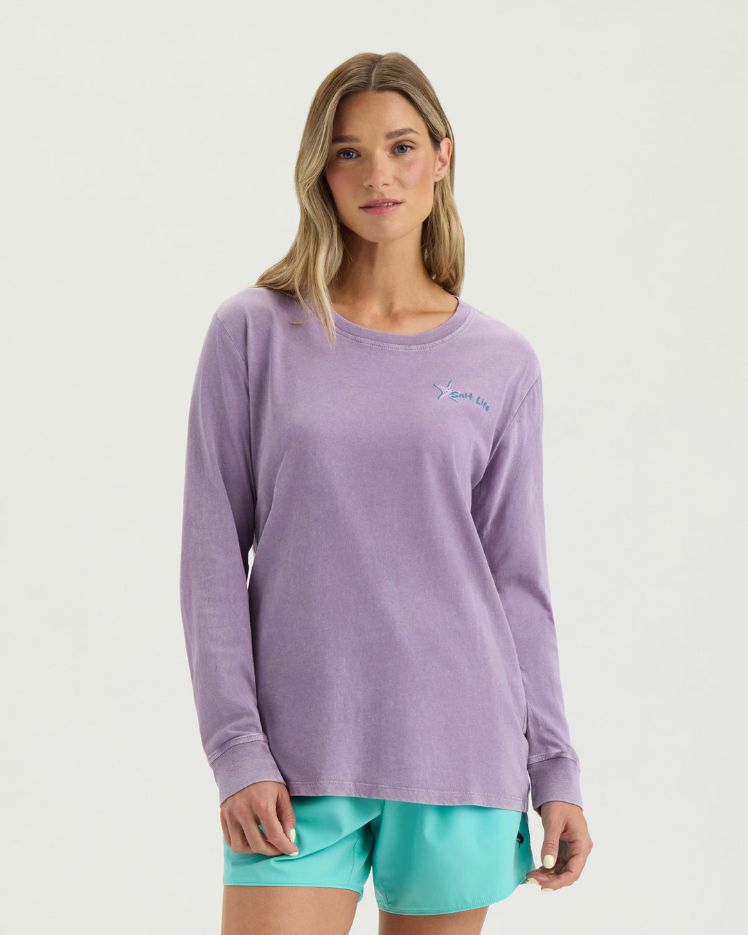 Women’s Beach Collage Cropped Long Sleeve Tee