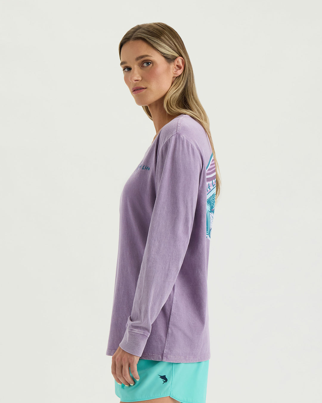 Women’s Beach Collage Cropped Long Sleeve Tee