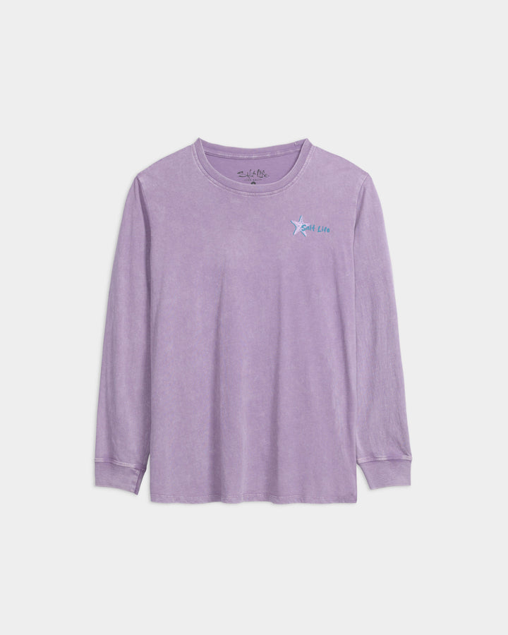 Women’s Beach Collage Cropped Long Sleeve Tee