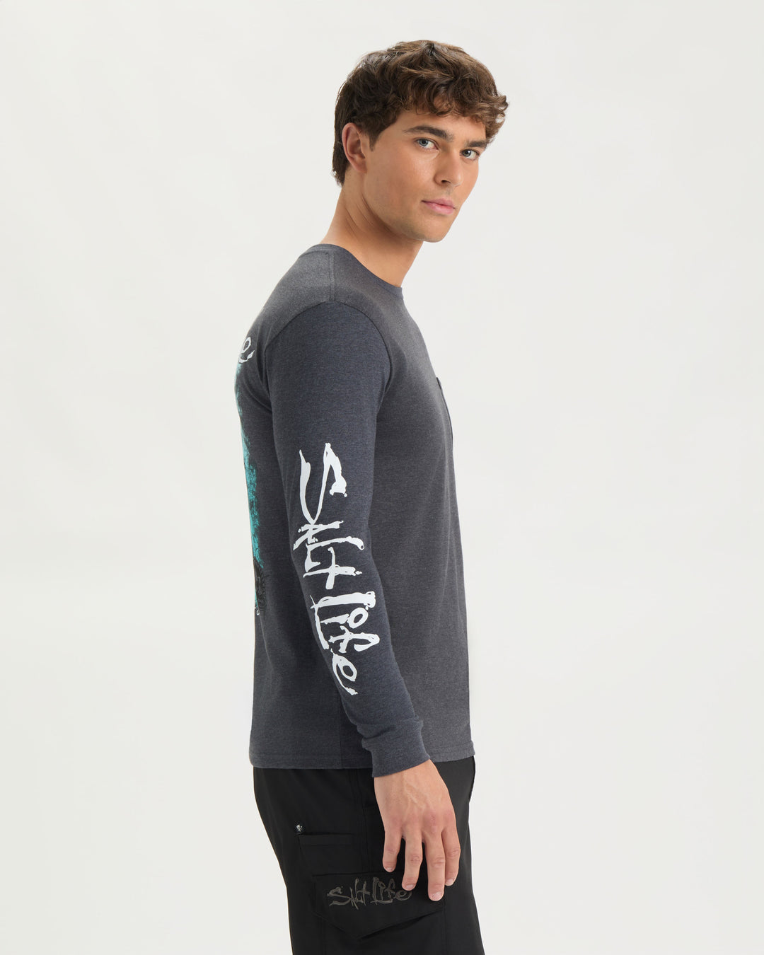 Men’s Hook Line and Sinker Fade Long Sleeve Shirt