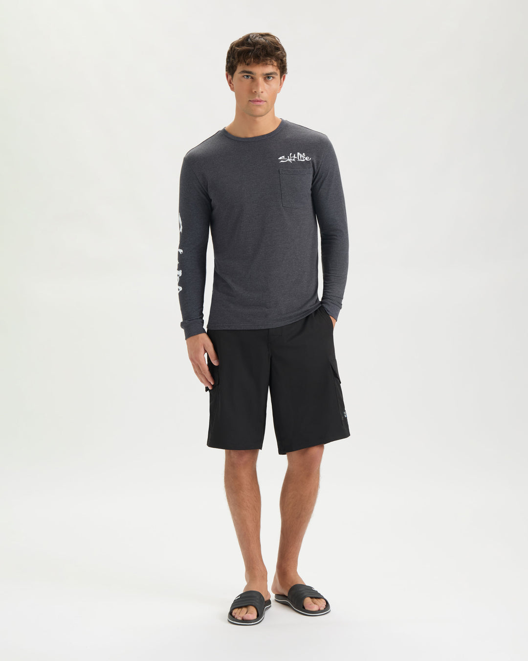 Men’s Hook Line and Sinker Fade Long Sleeve Shirt