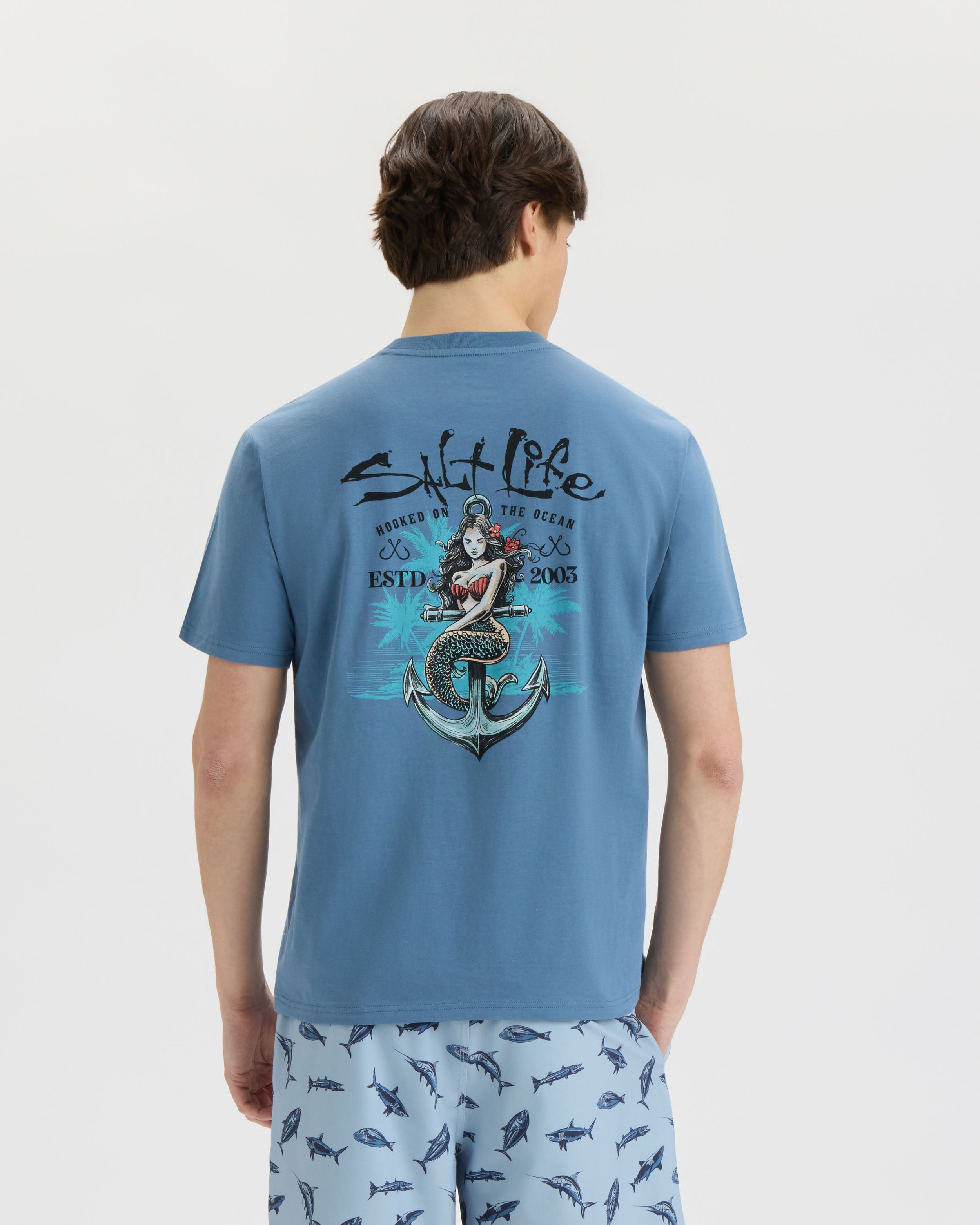 SNORES Tシャツ ブルー Men's Anchor's Muse 30's Tee