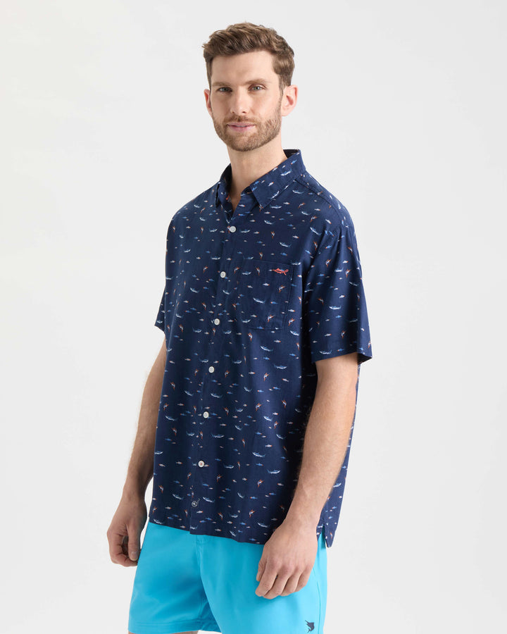 Men's Shark Bait Woven Short Sleeve Shirt