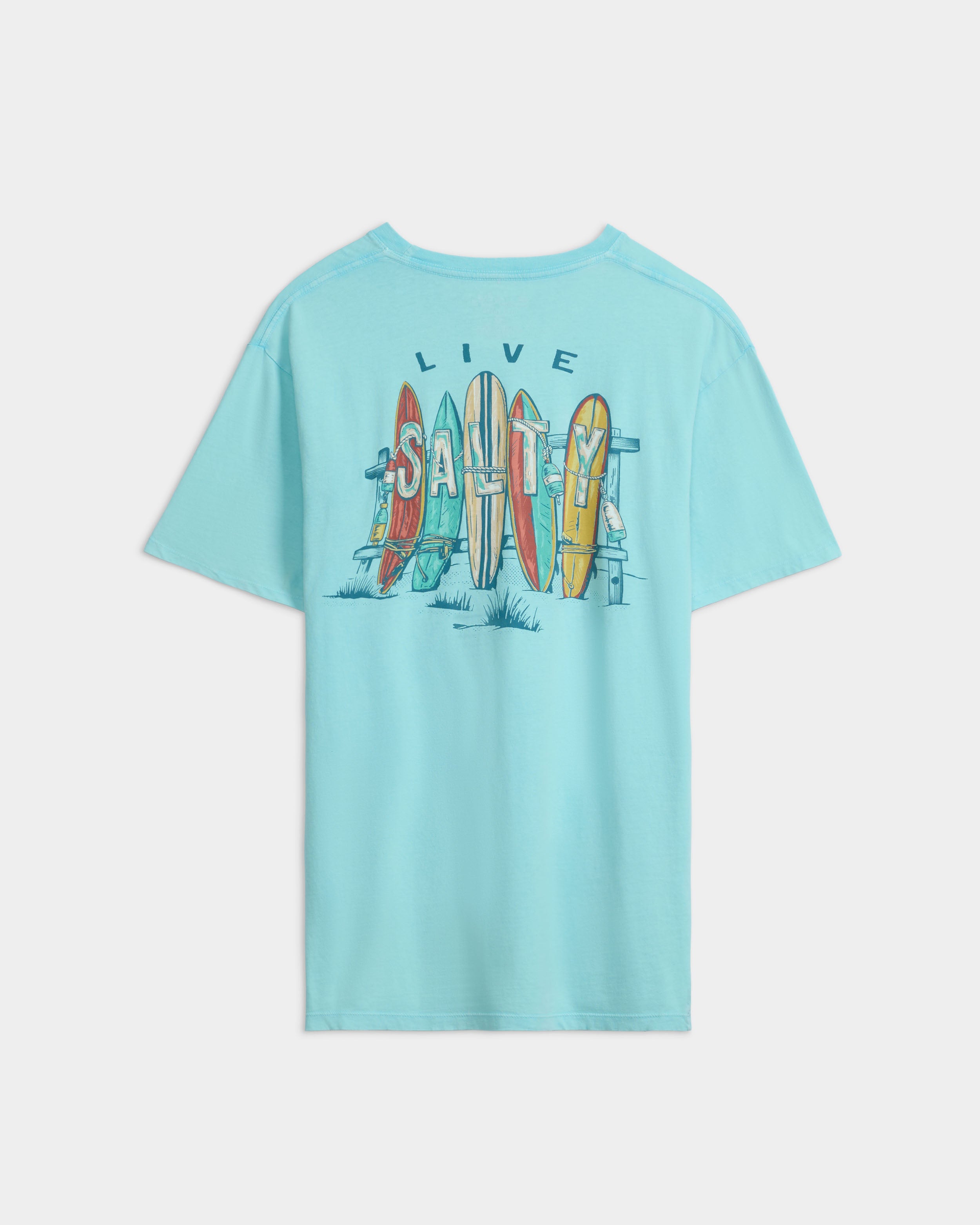 アイドル salt Men's Salty Lineup Short Sleeve Tee