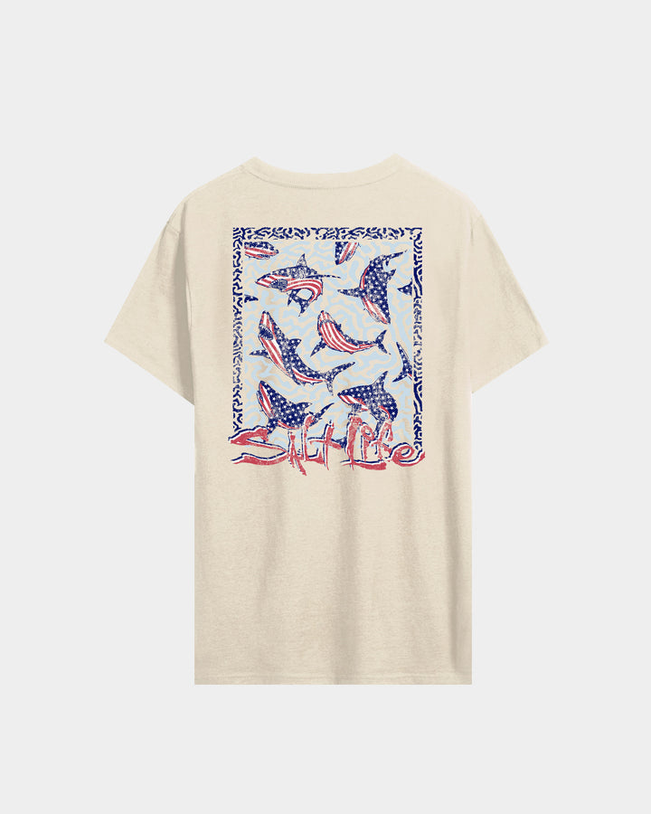 Men’s Sharks Americana Salt Wash Tee