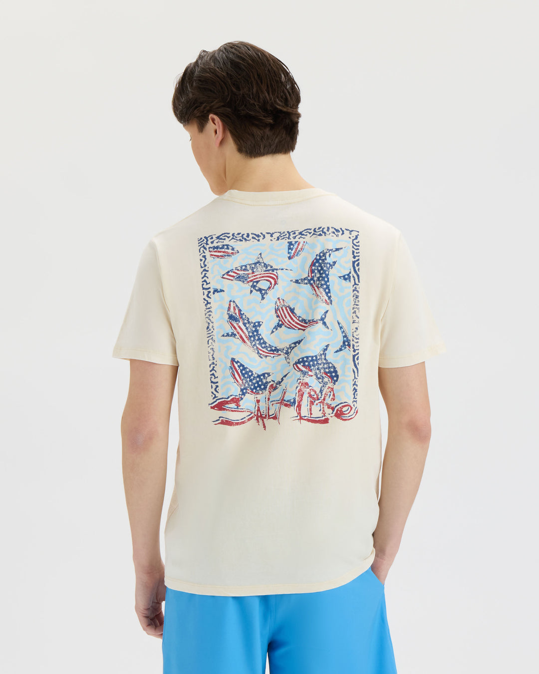 Men’s Sharks Americana Salt Wash Tee