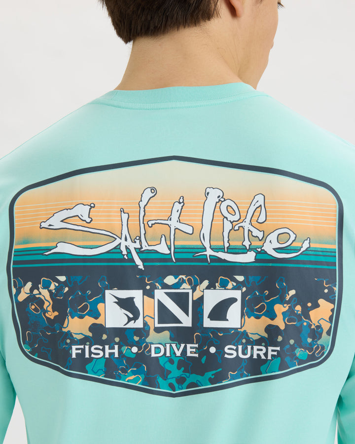 Men’s Liquid Depth Badge Long Sleeve SLX Performance Tee