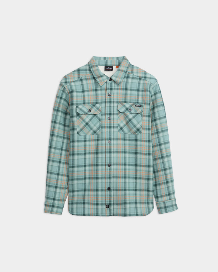 Men's Dockside Flannel Sherpa Bonded Shacket teal
