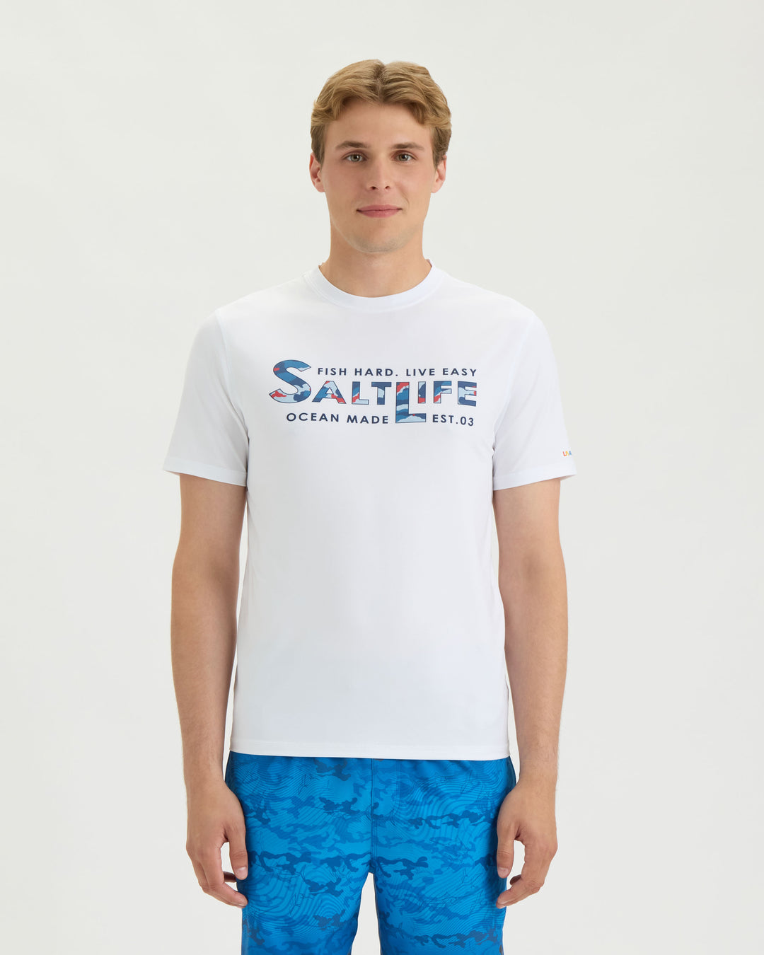 Men’s Fish Hard Live Easy SLX Performance Short Sleeve Tee