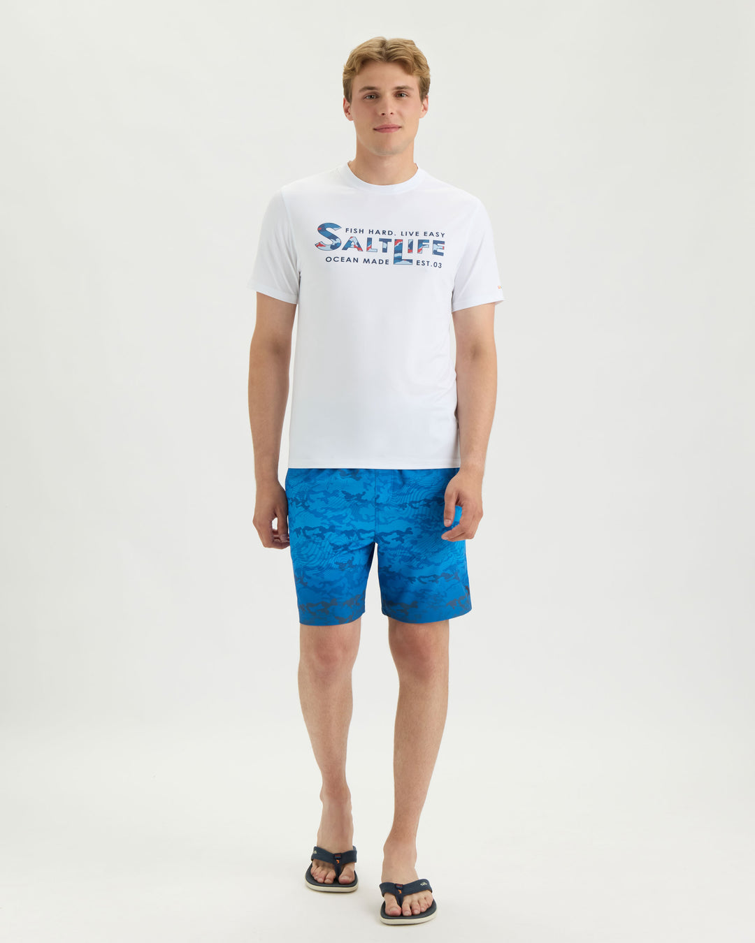 Men’s Fish Hard Live Easy SLX Performance Short Sleeve Tee
